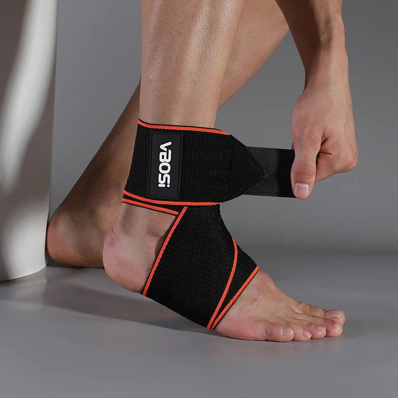 VBOSi 1 Piece Men Women Adjustable Anti-Slip Mild Compression Ankle Support Wrap with Elastic Straps for Sports And Daily Use