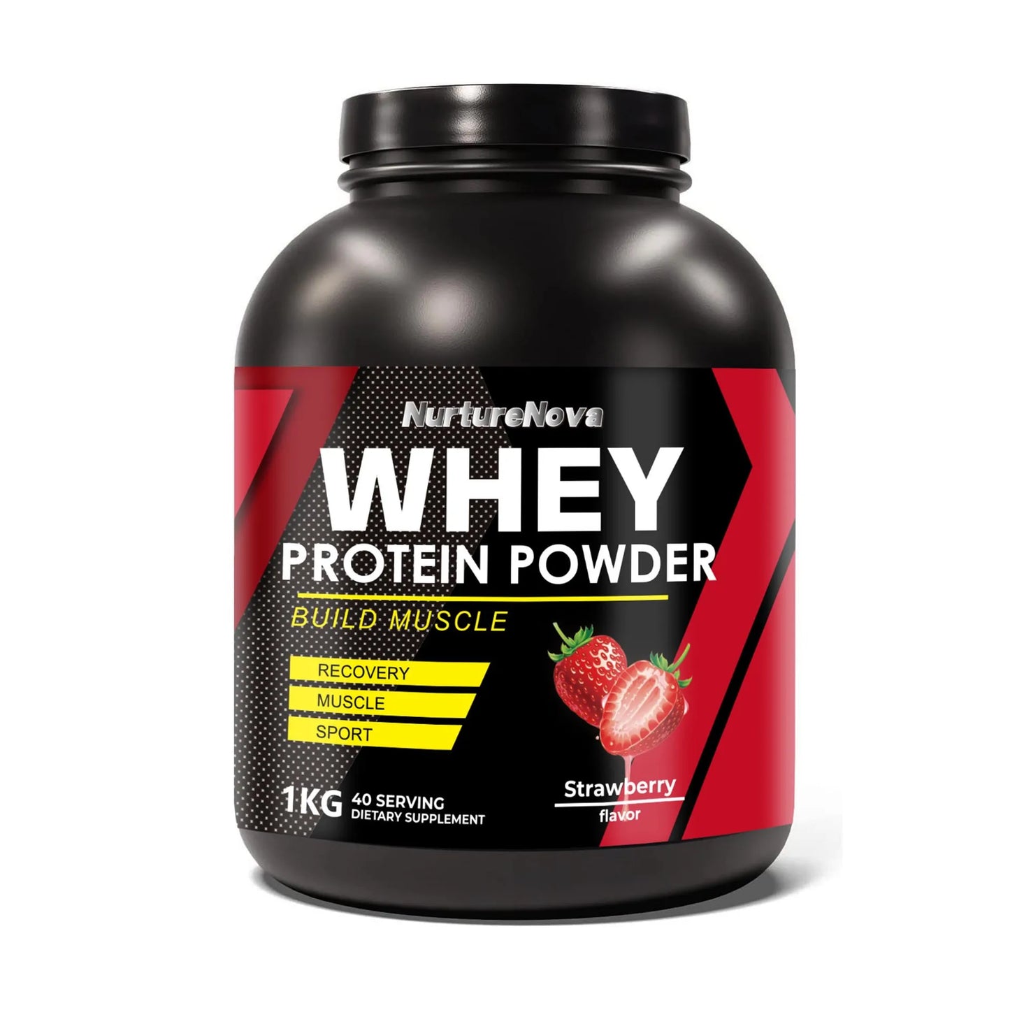 NurtureNova Whey Protein Powder Build Muscle Sport Support Vanilla Flavor Strawberry Chocolate Matcha Banana Lemon 40 Servings
