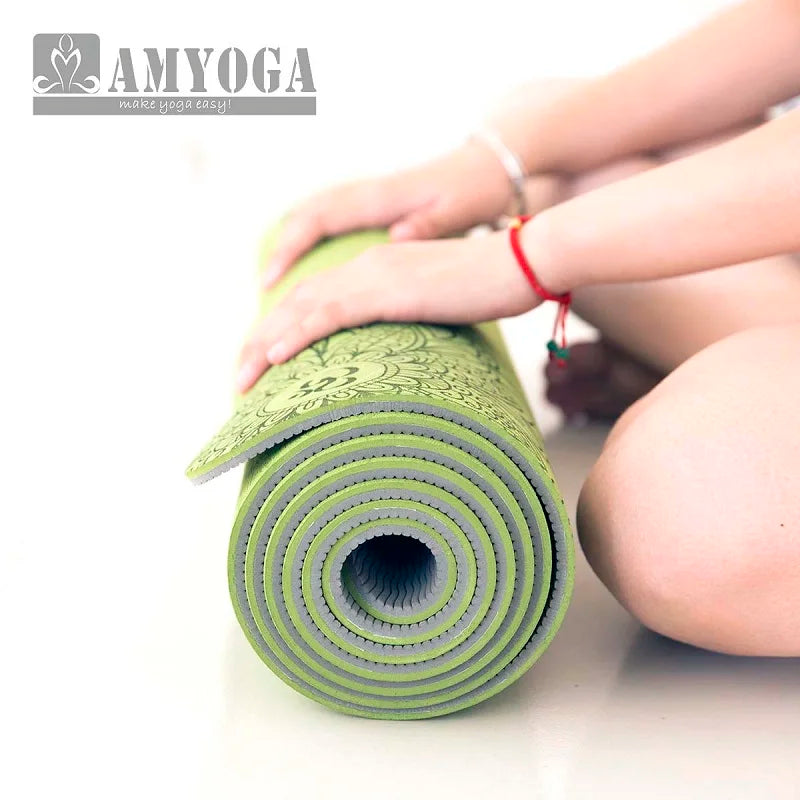 Dature TPE Yoga Mat 6mm Fitness Mat Fitness Yoga Sport Mat Gymnastics Mats With Yoga Bag Balance Pad Yogamat 183*61cm*6mm