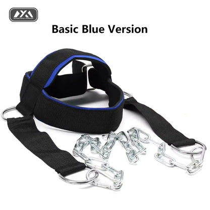 Professional Head Neck Harness with Steel Chain | Premium Neck Strengthener Belt for Boxing, MMA & Wrestling | Adjustable Head