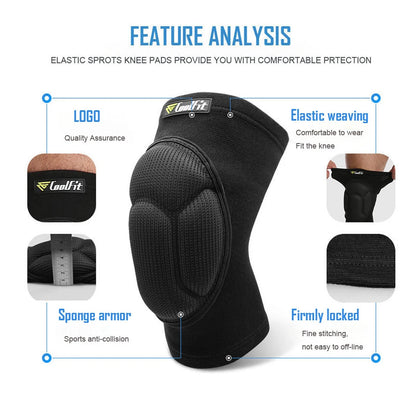 1 Pair Protective Knee Pads Thick Sponge Football Dancing Volleyball Extreme Sports Anti-Slip Collision Avoidance kneepad Brace
