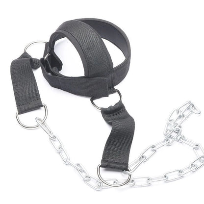 Professional Head Neck Harness with Steel Chain | Premium Neck Strengthener Belt for Boxing, MMA & Wrestling | Adjustable Head
