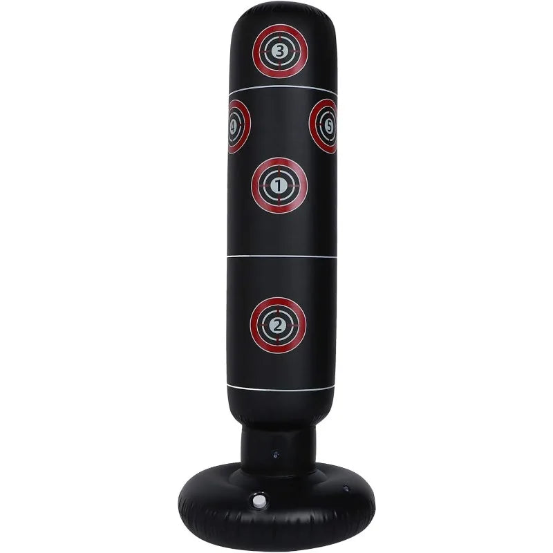 160cm Heavy Duty Inflatable Punching Bag - Free Standing Kickboxing Training Equipment for Home Gym Stress Relief & Fitness