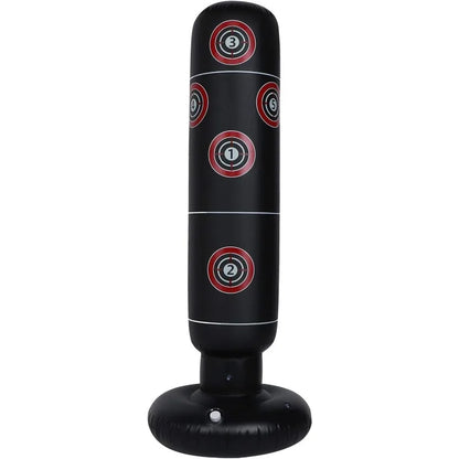 160cm Heavy Duty Inflatable Punching Bag - Free Standing Kickboxing Training Equipment for Home Gym Stress Relief & Fitness