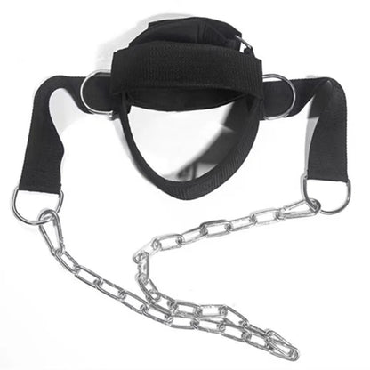 Professional Head Neck Harness with Steel Chain | Premium Neck Strengthener Belt for Boxing, MMA & Wrestling | Adjustable Head