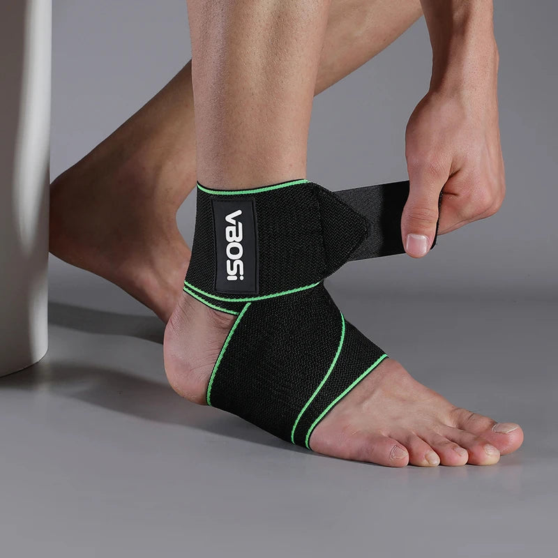 VBOSi 1 Piece Men Women Adjustable Anti-Slip Mild Compression Ankle Support Wrap with Elastic Straps for Sports And Daily Use
