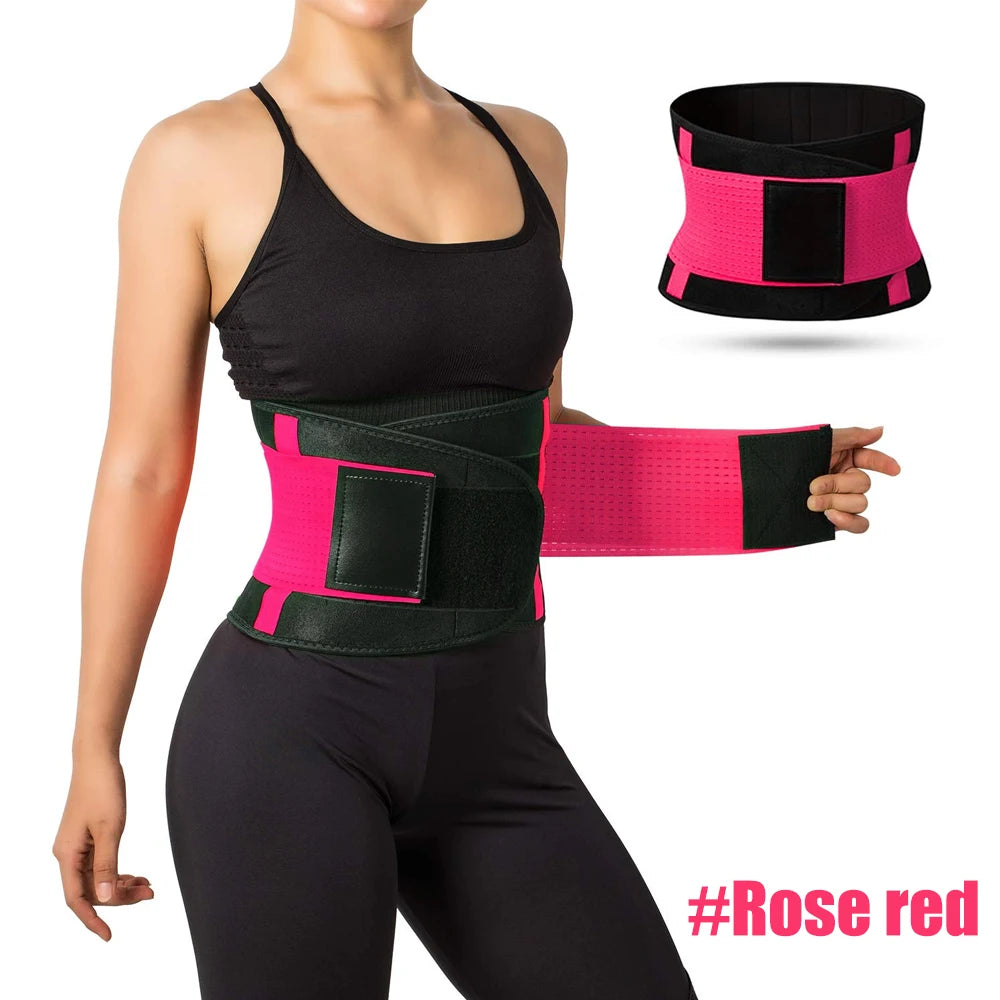Lumbar Support Belt Lower Back Brace Abdominal Binder Men Women Waist Trainer Corset Sweat Slim Belt for Sports Gym Pain Relief