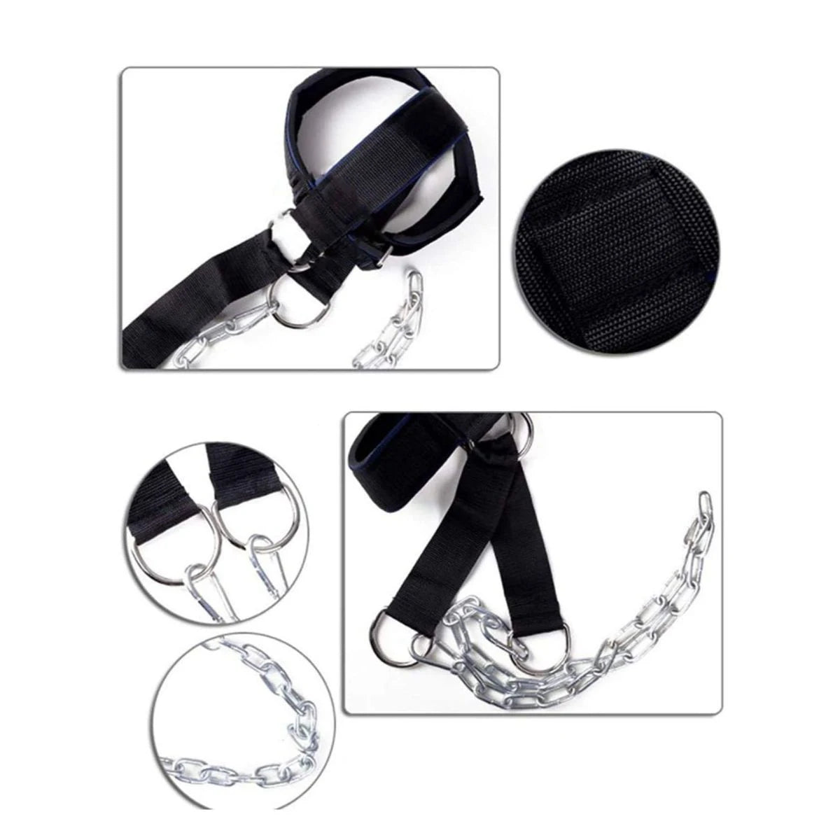 Professional Head Neck Harness with Steel Chain | Premium Neck Strengthener Belt for Boxing, MMA & Wrestling | Adjustable Head