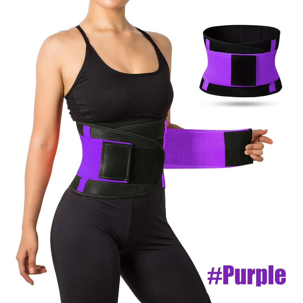 Lumbar Support Belt Lower Back Brace Abdominal Binder Men Women Waist Trainer Corset Sweat Slim Belt for Sports Gym Pain Relief