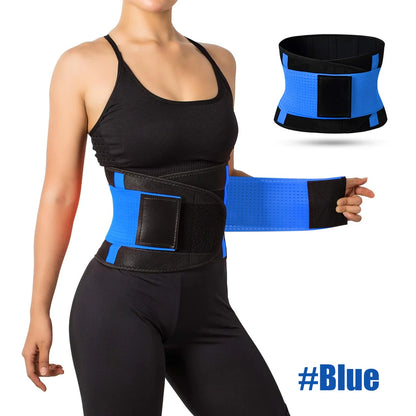 Lumbar Support Belt Lower Back Brace Abdominal Binder Men Women Waist Trainer Corset Sweat Slim Belt for Sports Gym Pain Relief