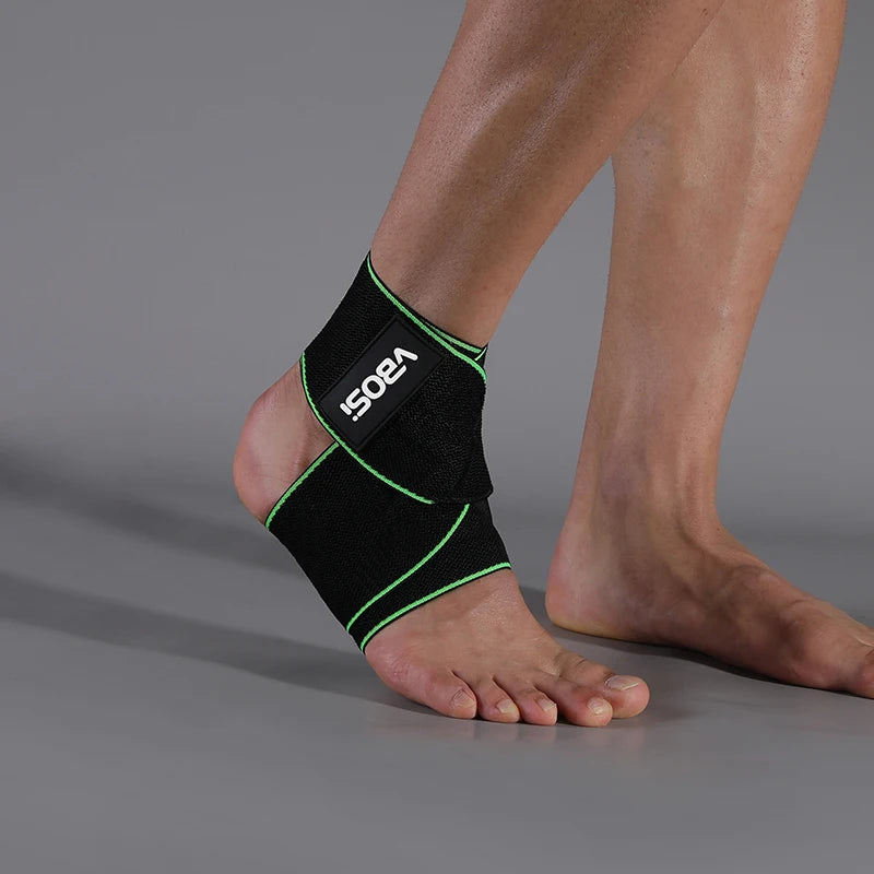 VBOSi 1 Piece Men Women Adjustable Anti-Slip Mild Compression Ankle Support Wrap with Elastic Straps for Sports And Daily Use