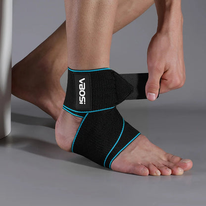 VBOSi 1 Piece Men Women Adjustable Anti-Slip Mild Compression Ankle Support Wrap with Elastic Straps for Sports And Daily Use