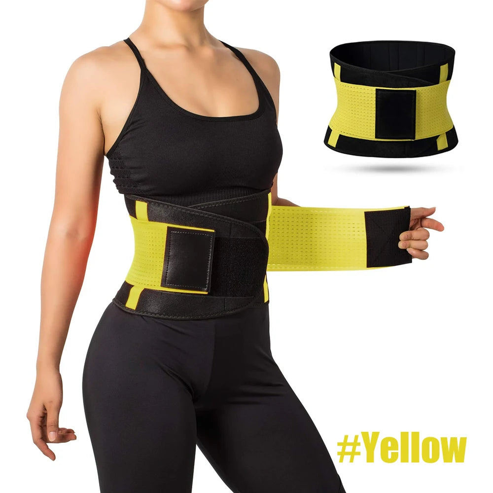 Lumbar Support Belt Lower Back Brace Abdominal Binder Men Women Waist Trainer Corset Sweat Slim Belt for Sports Gym Pain Relief