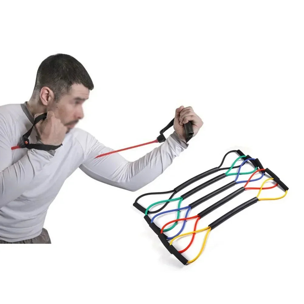 Boxing Resistance Bands Rubber Speed Training Pull Ropes 15/20/25/30/35lb Speed Sanda Muay Thai Air Strike Elastic Band Rope