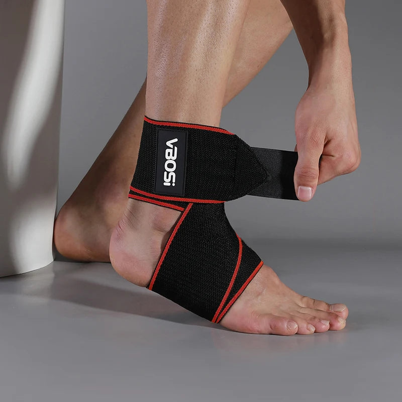 VBOSi 1 Piece Men Women Adjustable Anti-Slip Mild Compression Ankle Support Wrap with Elastic Straps for Sports And Daily Use