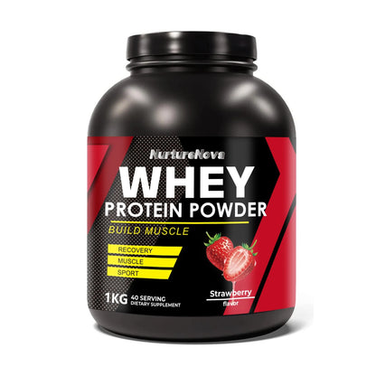NurtureNova Whey Protein Powder Build Muscle Sport Support  Vanilla Flavor Strawberry Chocolate Matcha Banana Lemon 40 Servings