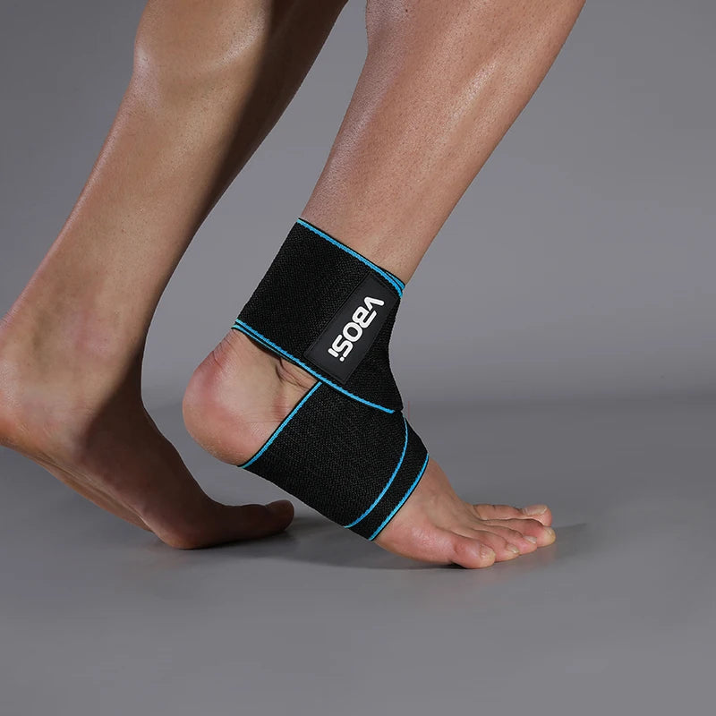 VBOSi 1 Piece Men Women Adjustable Anti-Slip Mild Compression Ankle Support Wrap with Elastic Straps for Sports And Daily Use