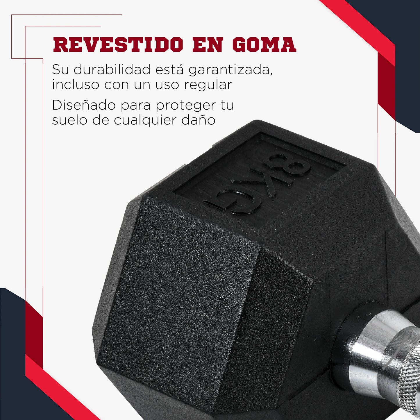Homcom 6kg Dumbbell Set with Metal Connecting Bar and Hexagonal Head Weight Set 12kg Total for Training